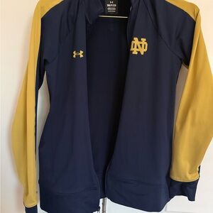 Under Armour Navy and Gold Notre Dame Full-Zip Jacket